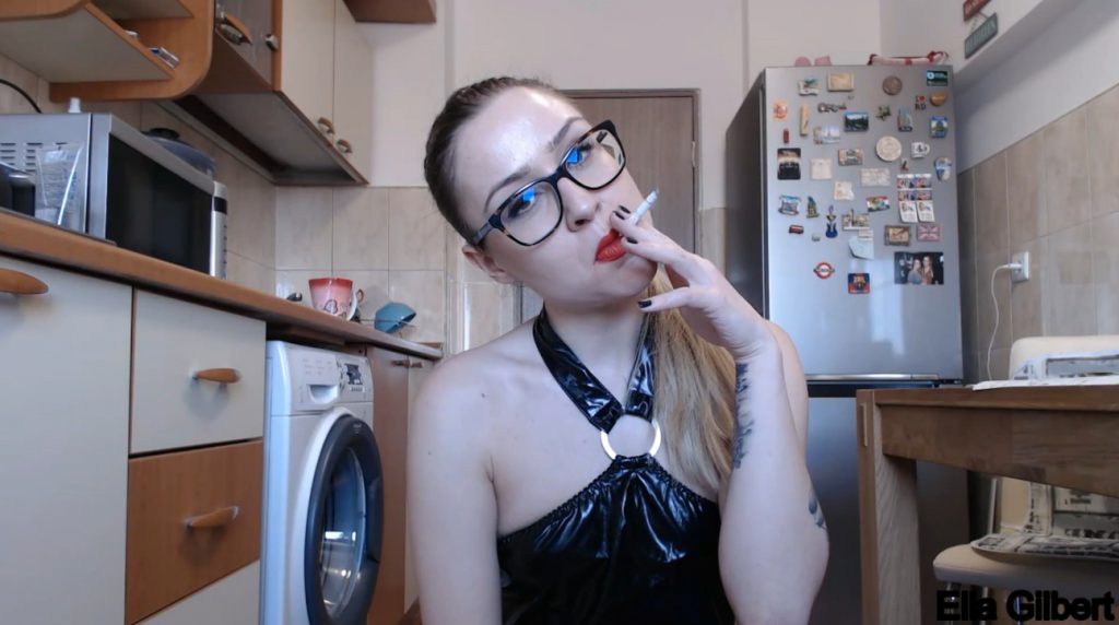 Ella Gilbert - smoking, pooping and sucking big dildo in shit - 2