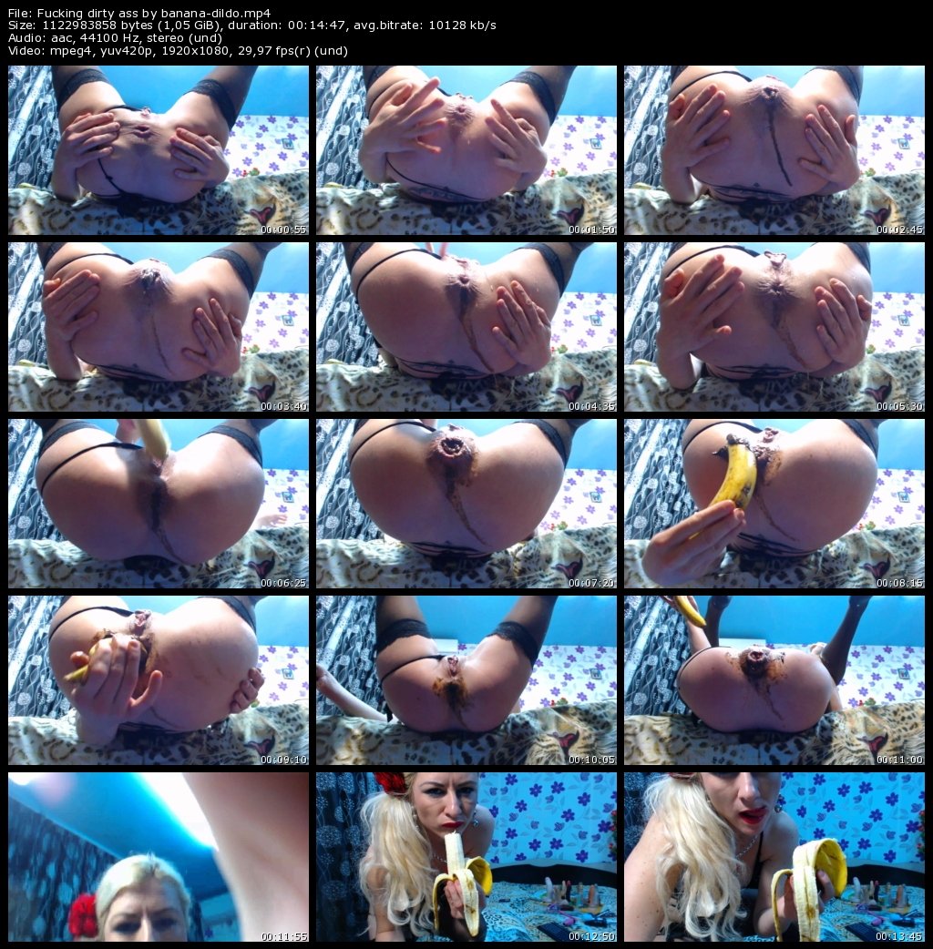 Fucking dirty ass by banana-dildo in Full HD-1080p