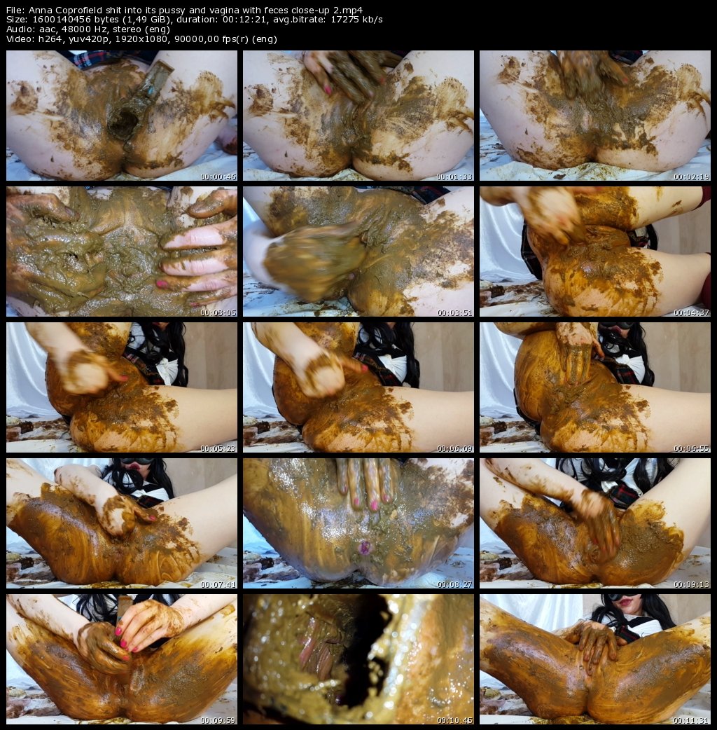 Anna Coprofield shit into its pussy and vagina with feces close-up (Two Hot Scat and Fist Videos in Full HD)-2