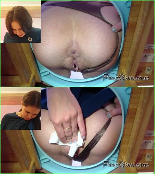 PooAlina - Alina In Stockings Pooping In Mouth Toilet Slave And Spits Close-Up (Russian Femdom Scat)