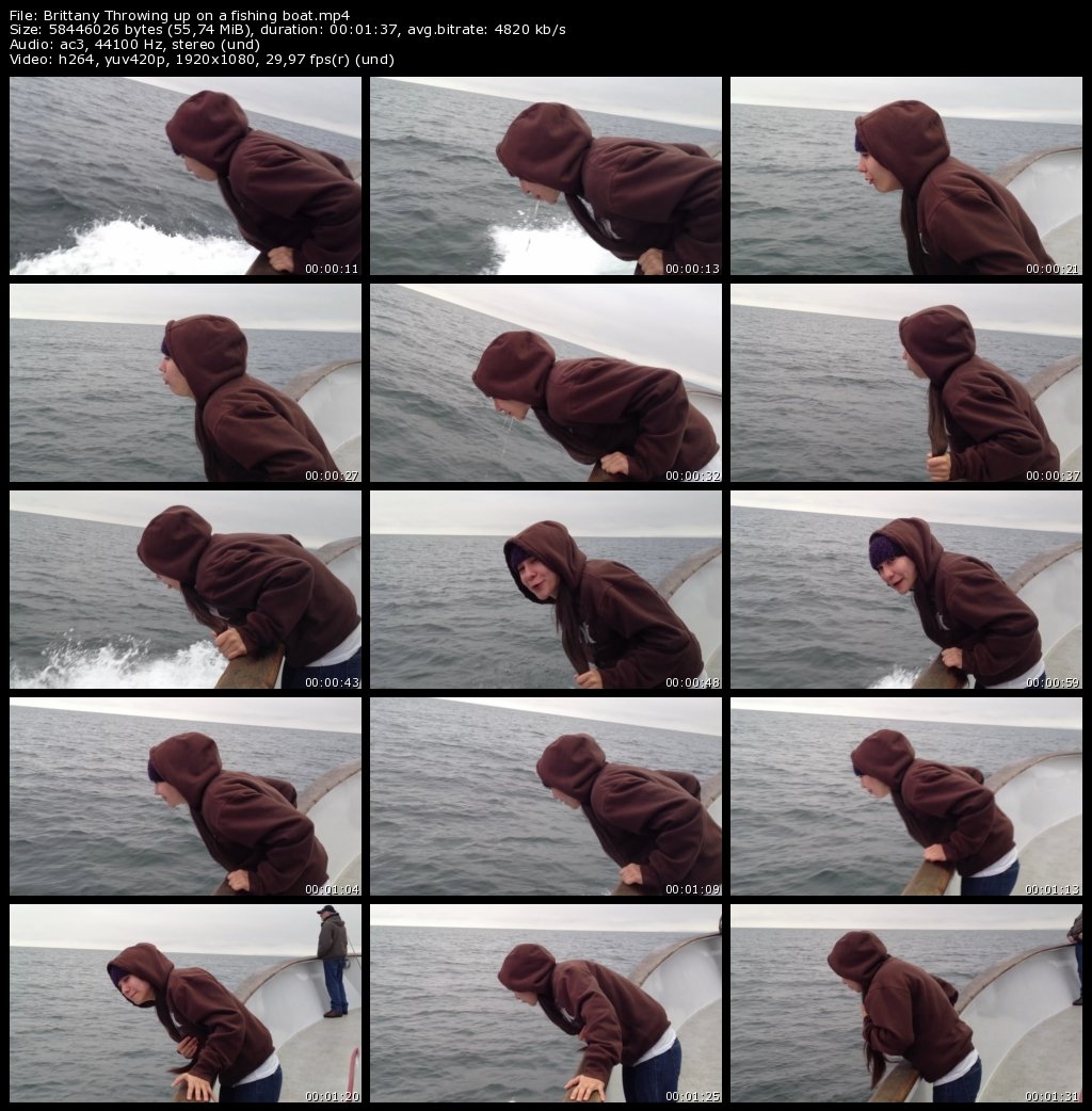 Brittany Throwing up on a fishing boat