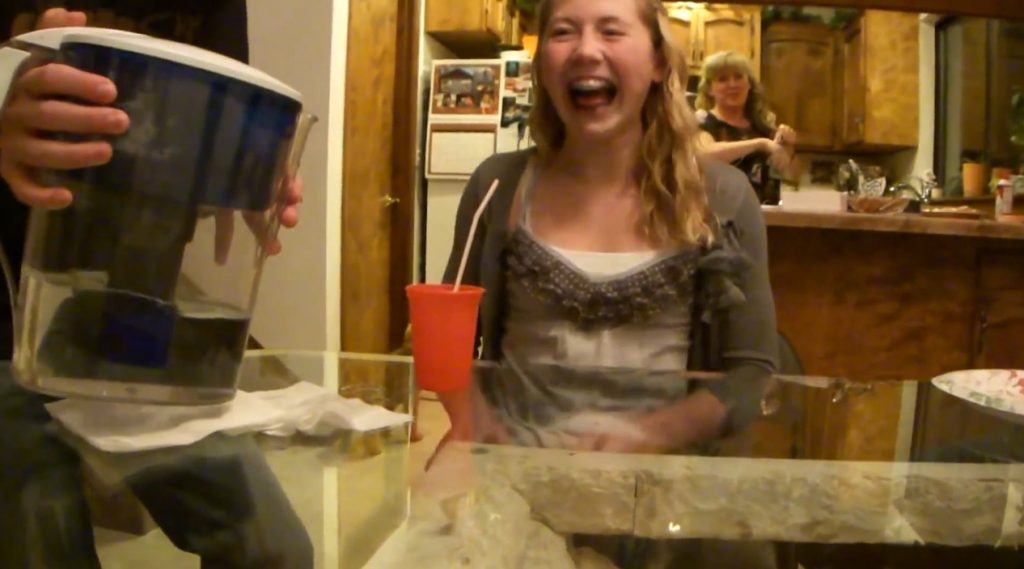 Lexi pukes from drinking water at mema's (FullHD-1080p) img 2