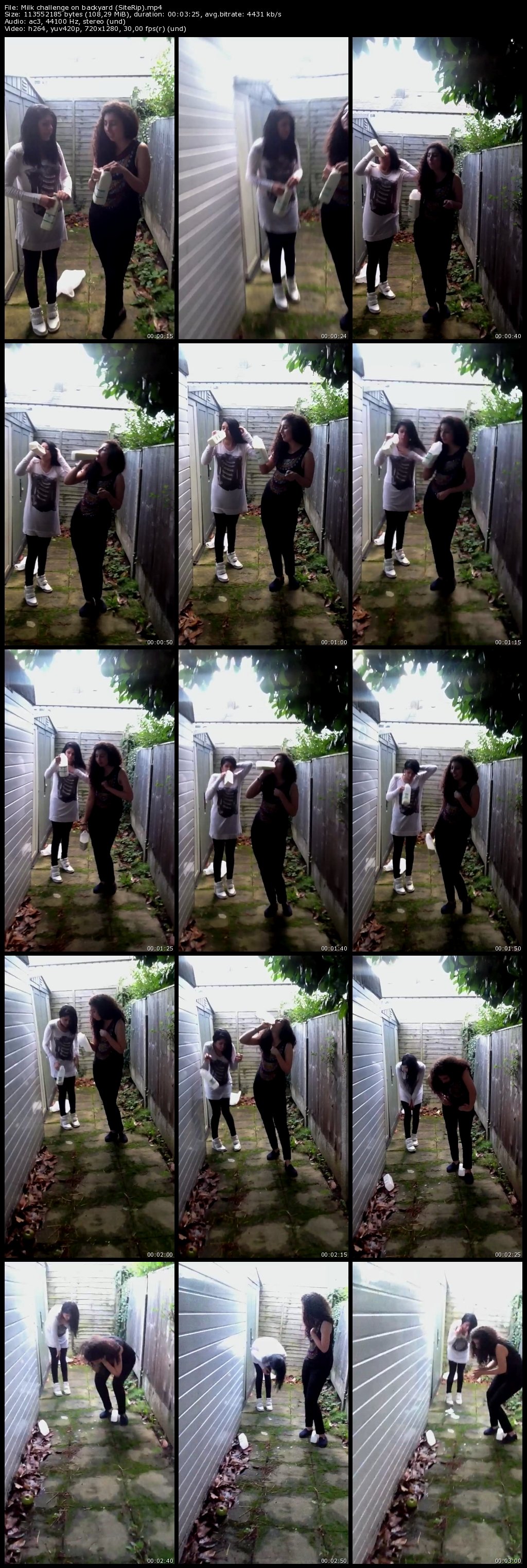 Milk challenge on backyard