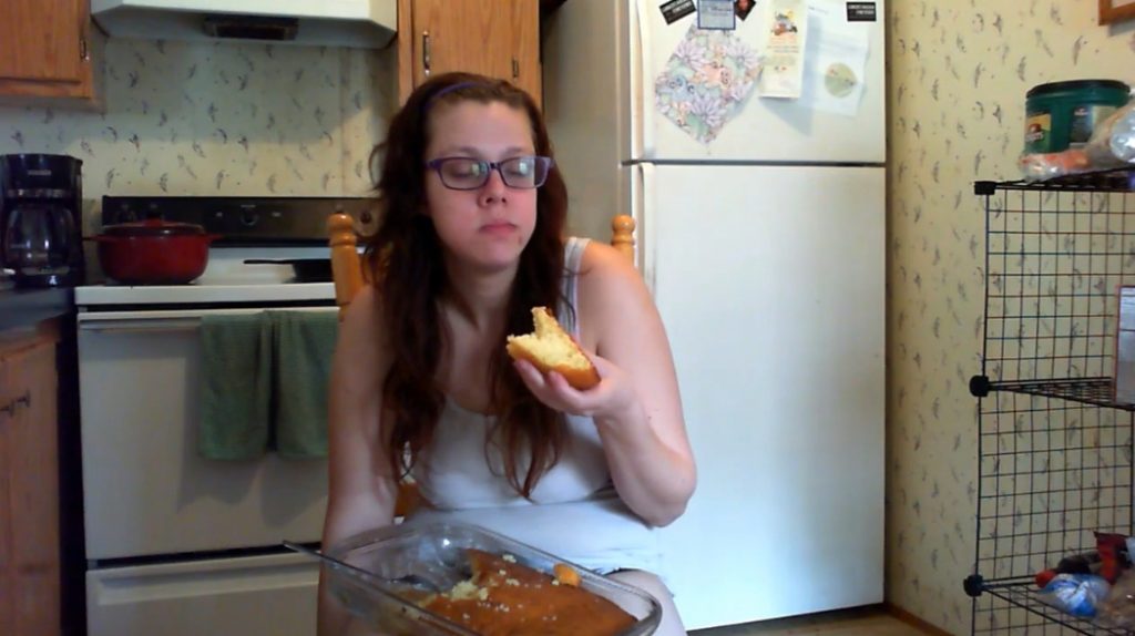 Naked girl puking on herself - Vomiting action by amateur